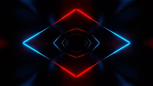 Red And Blue Neon Light Tunnel Background Vj Loop In 4K