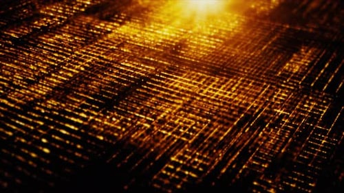 Abstract Golden Grid Technology Background Loop