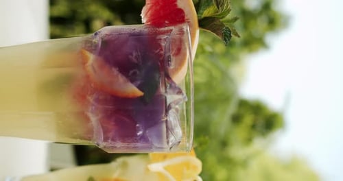 Refreshing Beverages Adorned with Fruit Slices