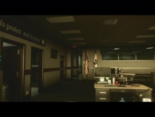 3D empty police station 2K