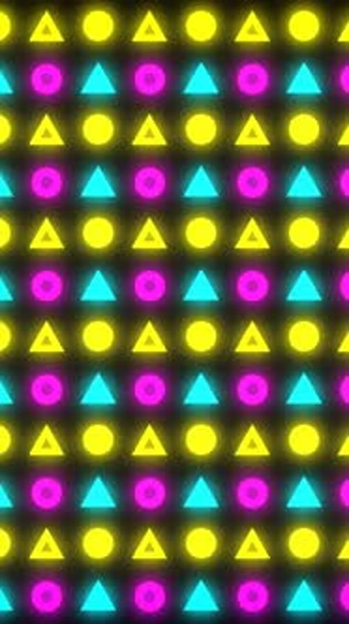 Glowing Geometric Shapes Vertical Loop Background