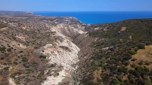 Mountains and sea. View from above on the panorama of the Mediterranean.