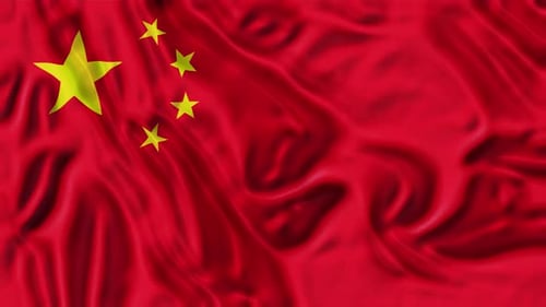 Realistic Waving China Flag Loop