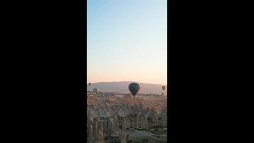 Hot Air Balloons Over Cappadocia - Aerial View