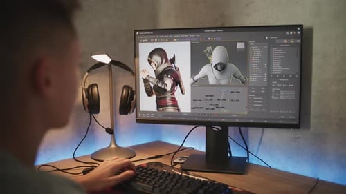 Young Designer Creates 3D Model of Game Character Using PC