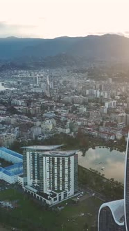 Vertical Video Batumi's Glass Tower A City Landmark From Above