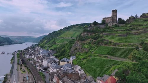 The Town Of Kaub On The Rhine Coast, Germany
