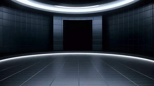 Futuristic Virtual Studio Background with Dynamic Lighting