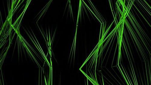 digital green color technology plexus network wave line loop black motion background