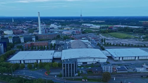 Aerial view of Messe und Congress Centrum Halle Münsterland in Münster , Germany