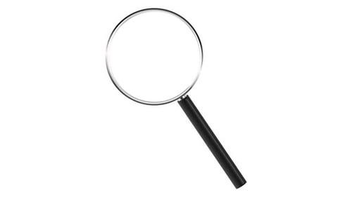 Magnifying glass with black handle on white background