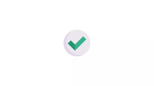 Animated Checkmark Circle Icon in Flat Design Style