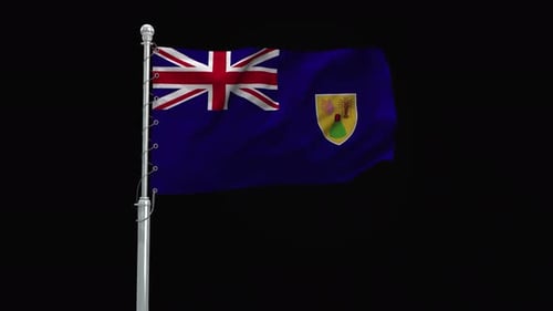 Realistic Waving Turks and Caicos National Flag Animation