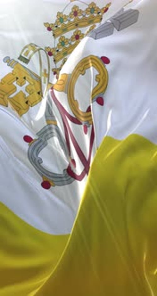 Vatican City Flag Waving in Realistic Motion