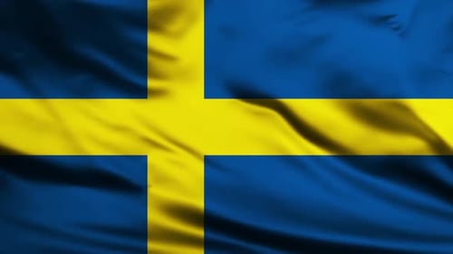 Waving Flag Of Sweden Loopable Background Animation