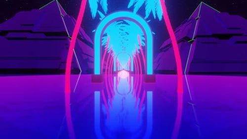 Retro Wave Colorful Background Endless Futuristic Loop