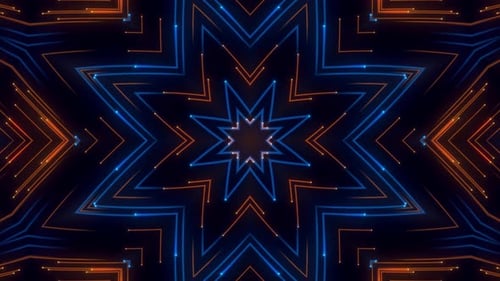 Abstract Geometric Glowing Line Kaleidoscope Background Animation