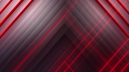 Dynamic Abstract Geometric Background with Red Glowing Lines