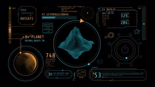 Animación de Infografía sobre geología planetaria en Alpha Channel