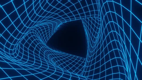 Abstrakter Retro-Synthwave-Dreieck-Tunnelschleifenanimationshintergrund