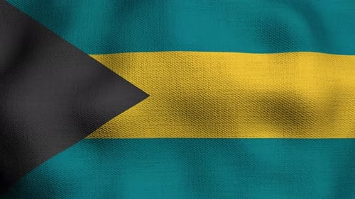 The Bahamas National Flag Waving Animation Realistic Fabric