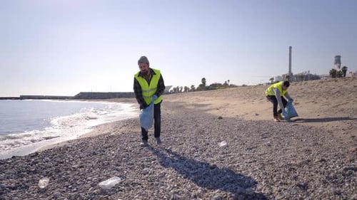 People Cleaning the Beach
