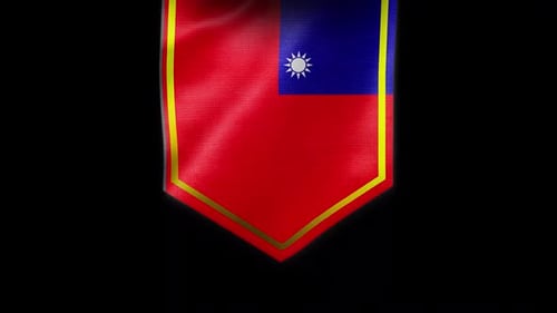 Taiwan Flag Pennant Waving Animation for Sports or Corporate Events