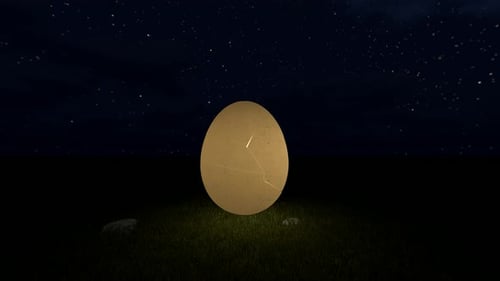 Gold Egg Cracked on Night Bg Able to Loop Endless