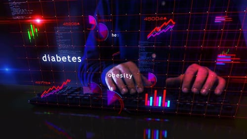 Typing Medical Data with Futuristic Analytics Overlay