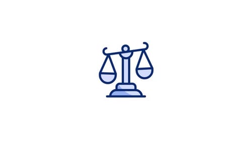 Animated Balance Scale Icon Illustrating Justice Concepts