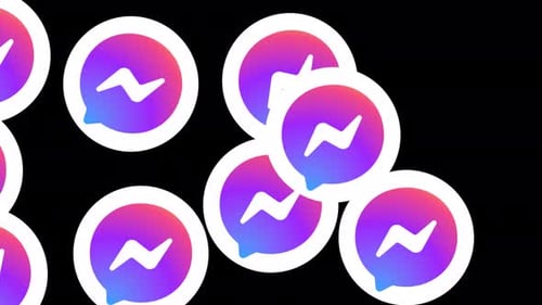 Messenger Social Media Icons Transition Alpha Channel 4K