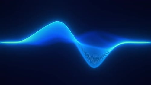 Audio Blue Waveform Digital Particle Motion Loop Background Abstract Music Dot Waves Equalizer