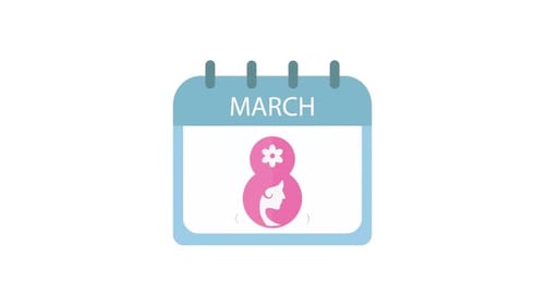 March 8th Calendar Animation for International Women's Day