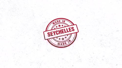 Sello de goma fabricado en Seychelles