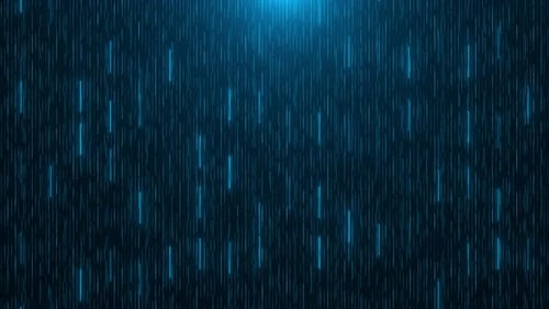 Lines Flow Down Blue Stream Striped Curve Lines Background Futuristic Perspective Grid in Digital