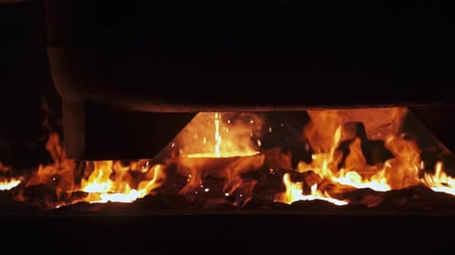 Witness the Exhilarating and Fiery Metal Pouring Process Within an Industrial Foundry Setting Stock