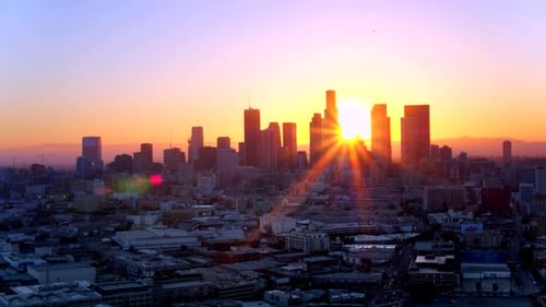 Los Angeles, CA / USA - July 3, 2016: Los Angeles Skyline