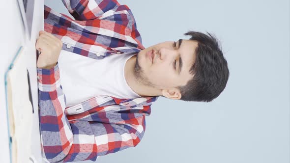 Vertical video of Hesitant man., People Stock Footage ft. facebook ...