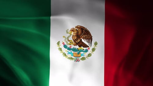 Waving Mexican Flag Loop Animation