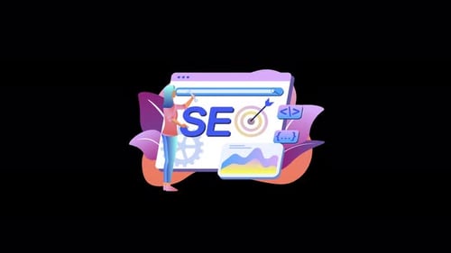 Animated SEO Search Engine Optimization Digital Marketing Illustration