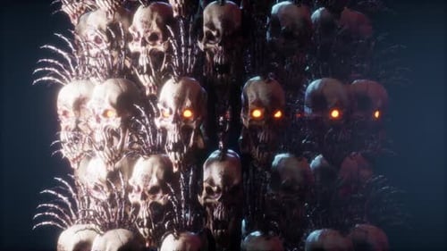 Punk Skulls Pillar VJ Loop