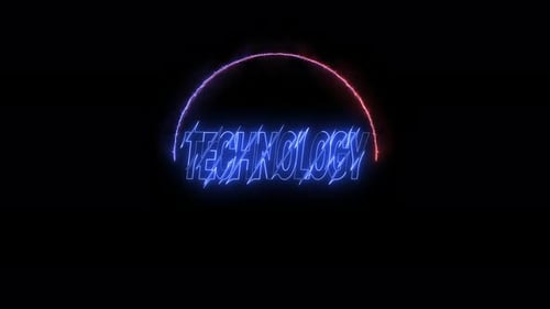 Textanimation mit Neon-Technologie, heller kreisförmiger Texthintergrund. Vd934