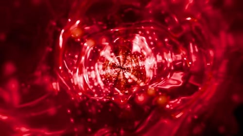 New Bright Red Space Tunnel Vj Loop Background