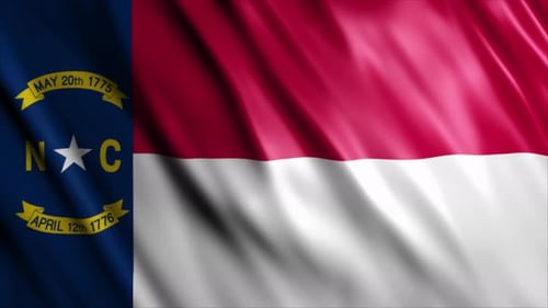 Waving North Carolina State Flag Loop Animation