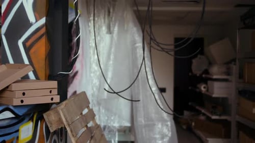 Urban Colorful Art Done By Guerilla Artists in Building with Graffiti Drawings