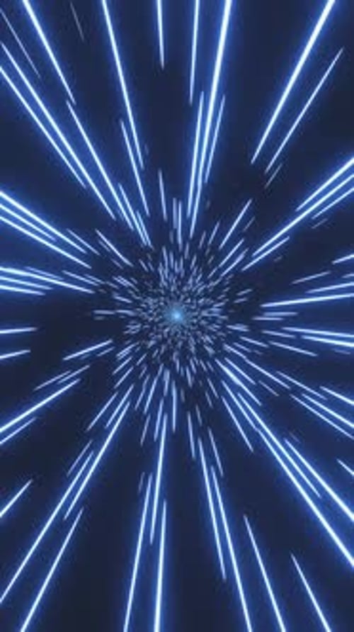 Vertical Sci-fi bright glowing neon tunnel seamless loop.