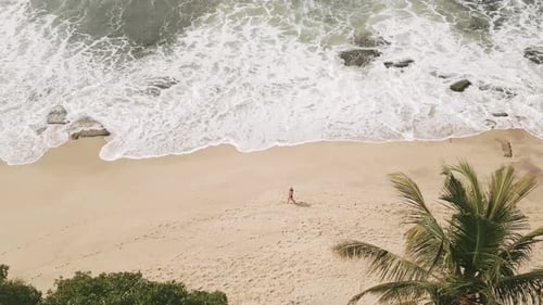 Girl Walk On The Beach On Holidays