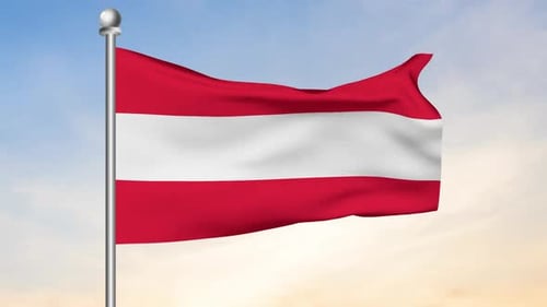 Realistic Waving Flag of Austria Animation