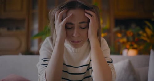 Depressed Pensive Upset Woman Portrait