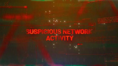 Suspicious Network Activity Glitch Text Reveal